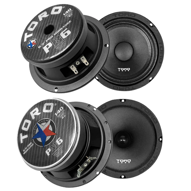 One PB6 + One PM6 | 6.5" 8 Ohm Mid-Bass / Mid-Range Pro Audio Component Speakers
