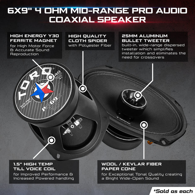 PM69X Speaker | 6x9 Car Speaker | Pro Audio Coaxial Speaker – TORO
