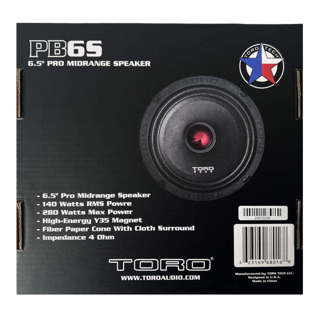 PB6S | 6.5" 8 Ohm Mid-Bass Pro Audio Component Speaker - 250 Watts RMS