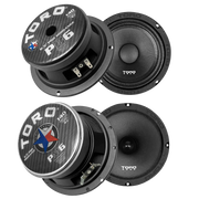 Two PB6 + Two PM6 | 6.5" 8 Ohm Mid-Bass / Mid-Range Pro Audio Component Speakers