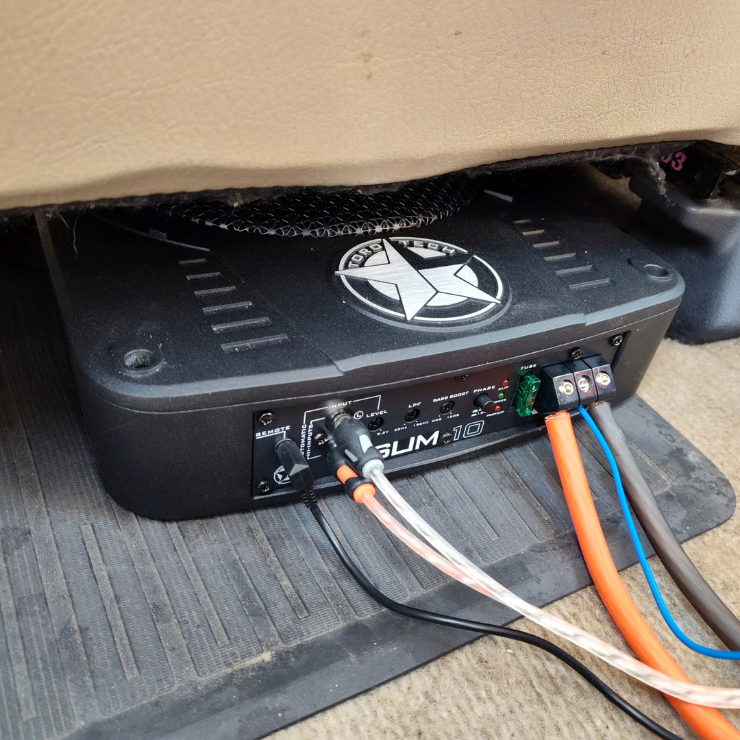 トレイリュー OZMO Slim10 SLIM10 Powered Car Subwoofer | Under Seat Car Subwoofer | 300 Watt