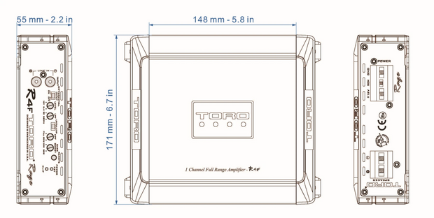 R4F | 1000 Watts RMS / 2500w MAX - 1Ω Stable Full Range Monoblock Car Amplifier