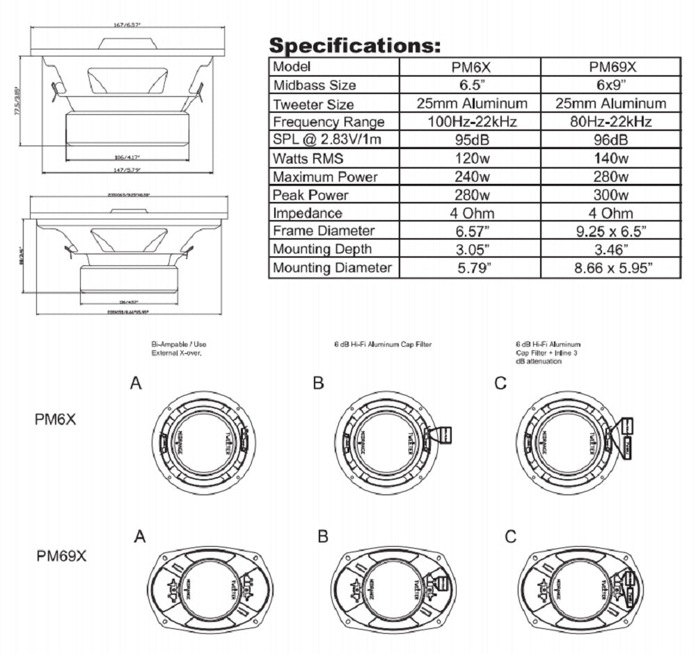 PM69X Speaker | 6x9 Car Speaker | Pro Audio Coaxial Speaker – TORO